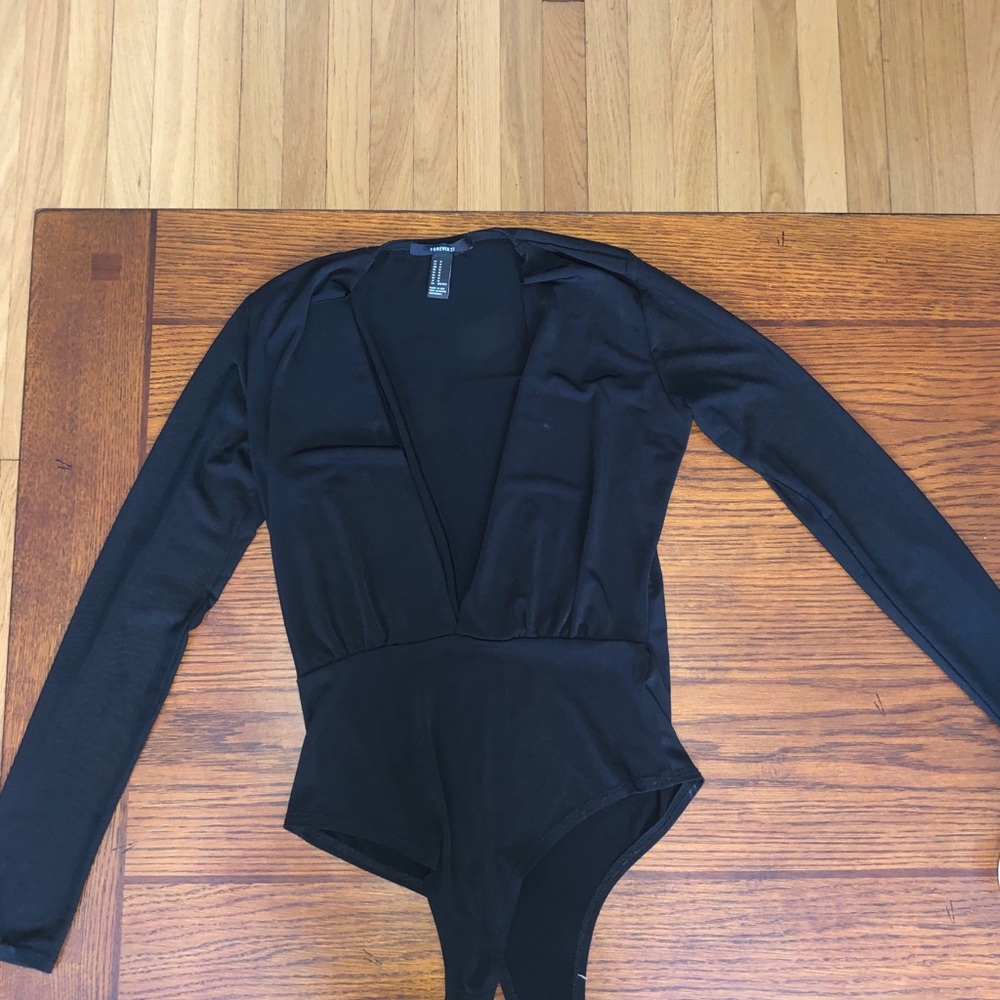 Black low cut bodysuit